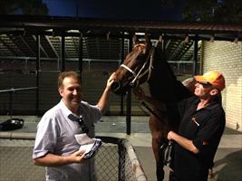 David Russo with his horse Inventive after a brilliant win at Canterbury